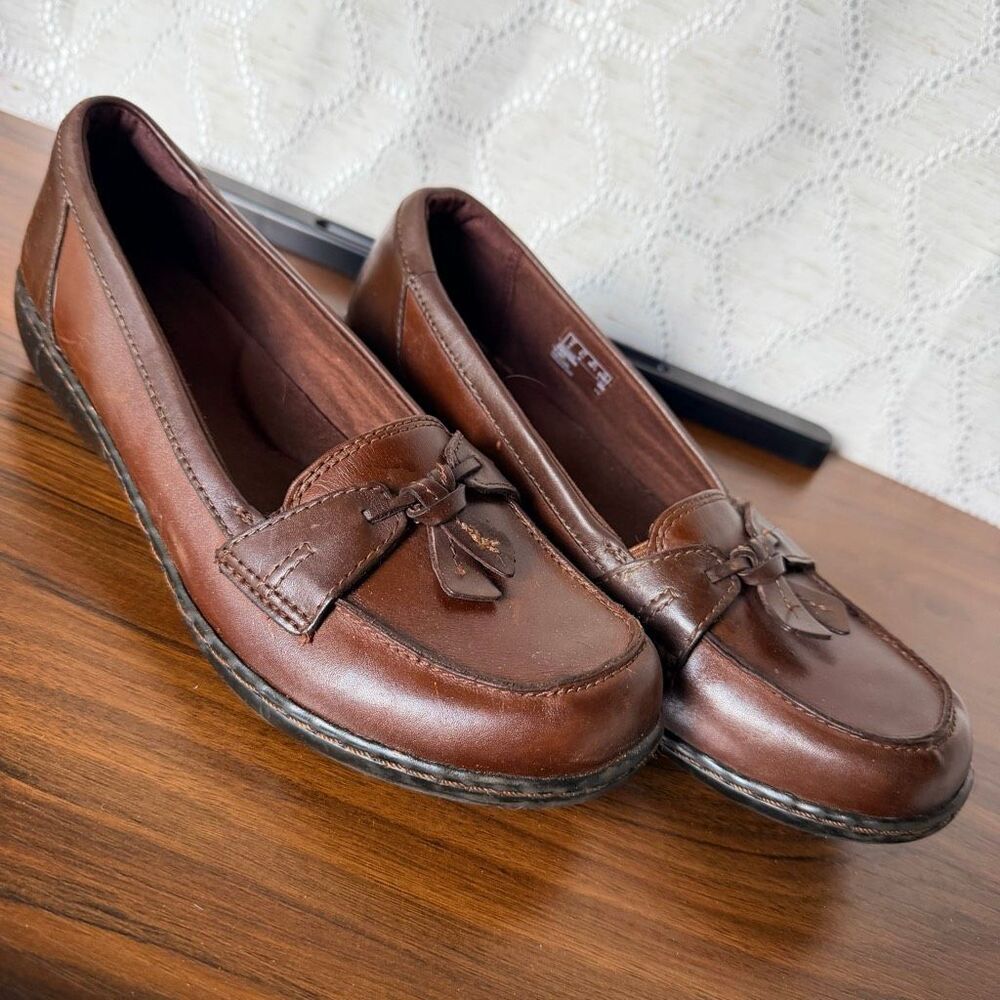 Clarks Brown Ashland Bubble Loafers Women’s 8.5N Professional Business Classic